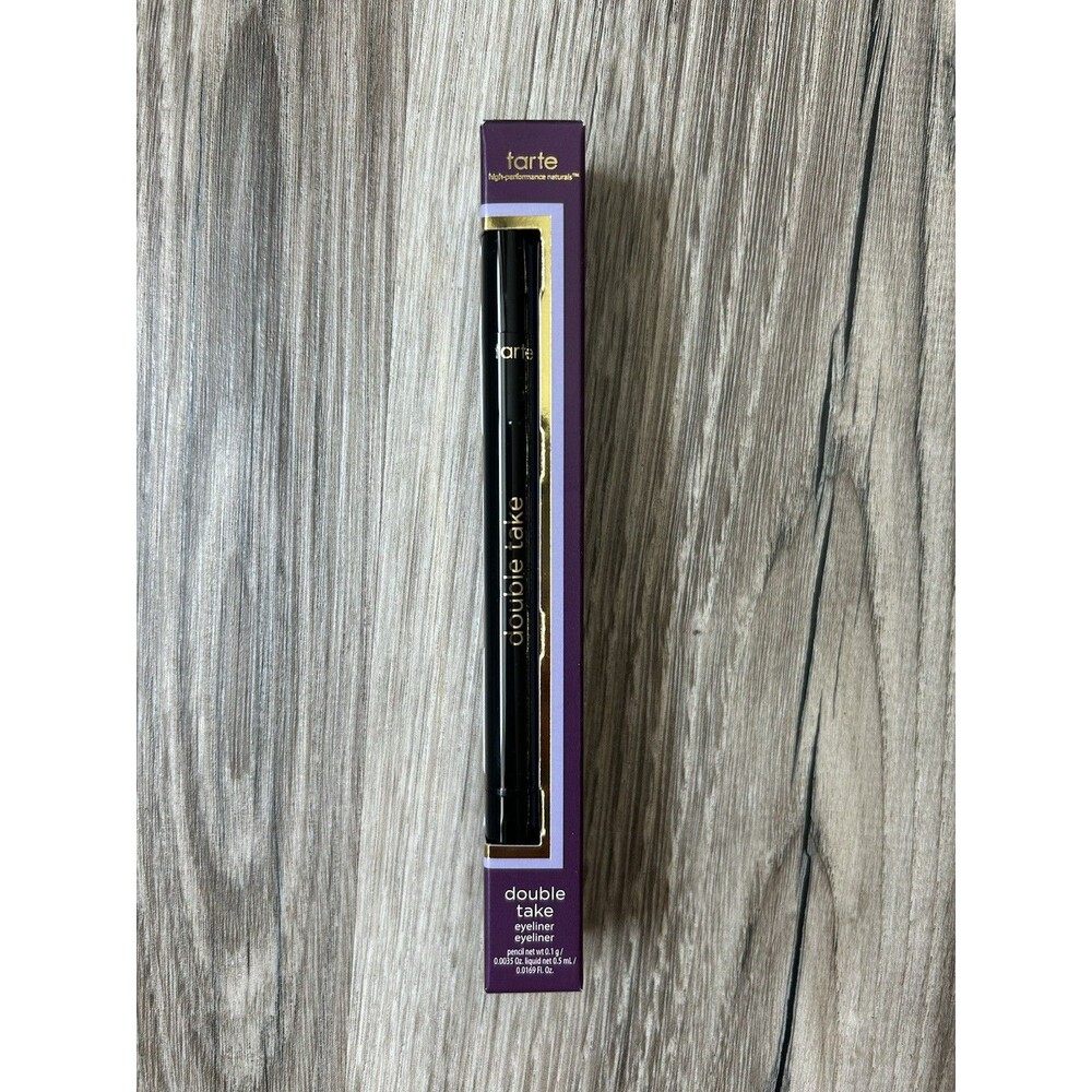 NIB Tarte Double Take Eyeliner In Black Full Size Liquid Liner Gel Pencil New